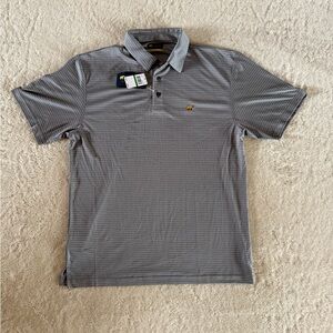 Classic Gray Polo Shirt with Subtle Stripes